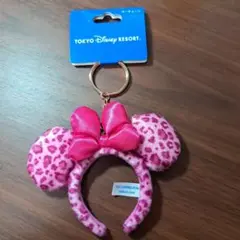 ミニーちゃんヒョウ柄カチューシャキーチェーン