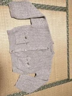 andMe 新品未使用 アンドミー　ツイード編み　フリンジ　ニットカーディガン