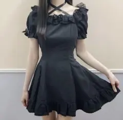 Secret Honey スクエアネックレースフリルワンピース