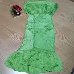 【美品】絞り緑色 帯揚げ