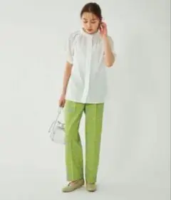CLOUDY×グリーンレーベルリラクシング タック パンツ