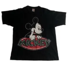 90s USA製 ディズニー ミッキーマウス Ｔシャツ XL 黒 古着