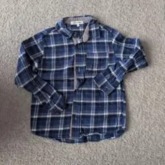 GLOBAL WORK 長袖シャツ L 青系チェック