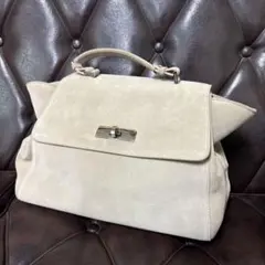 GIORGIO ARMANI スエード 2WAY ハンドバッグ ベージュのサムネイル