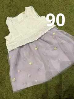 着用1回　ベビー　ワンピース　ノースリーブ　90