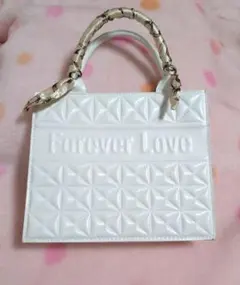 【美品】Forever Love ホワイトハンドバッグ