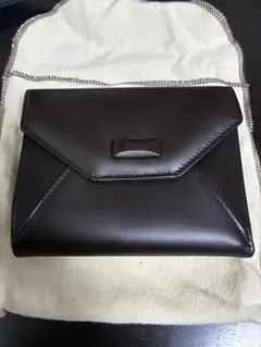 COACHレザー製ダークブラウン三つ折り財布