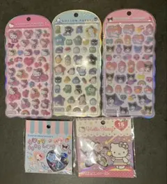 正規品　コットンパフィーシール　おはじきシール　クリスタルシール　サンリオ