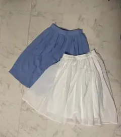 【格安】ロペピクニック 膝丈スカート 2点セット 白・水色 36 おまとめ