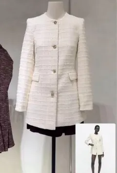 ツイードコート ロングコート