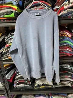 グレー クルーネック トレーナー 長袖