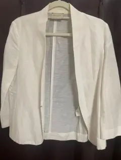 UNITED ARROWS ノーカラージャケット 38サイズ ホワイト