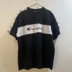 ちそ様K484 Champion バイカラー Tシャツ ブラック/メンズ L