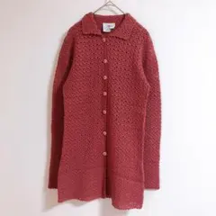 【WINDBER HOUSE】（F）透け編みニットカーディガン/重ね着/レトロ