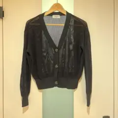 美品 OPAQUE.CLIP メッシュカーディガン 黒