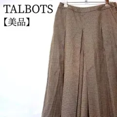 【美品】TALBOTS　チェック柄　ウエストゴム　キュロット ガウチョパンツ