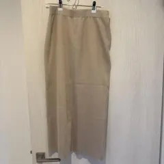 ユナイテッドアローズ ベージュ リブタイトスカート スリット入り