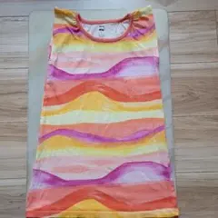 海外子供服　夏　ノースリーブワンピース 5Y 110cm-120cm波模様