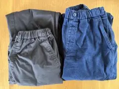 ユニクロ ウォームイージーパンツ 150 2枚セット デニム 黒 暖パン