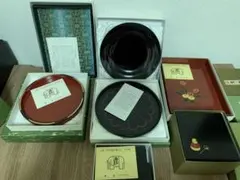 象彦　銘々皿　京の漆芸　銘々盆　西村彦兵衛　2段重箱　手許箱　盛皿　7箱11点のサムネイル