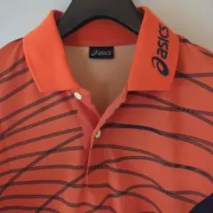 美品⭐asics（アシックス）オレンジ 速乾性 ポロシャツ