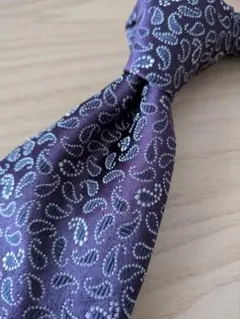 【極美品】Aquascutum 紫色 ペイズリー ネクタイ