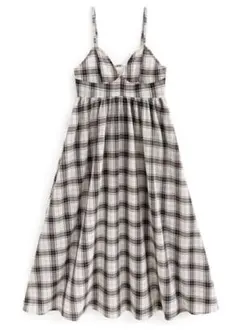 チェック柄フレアキャミソールワンピース