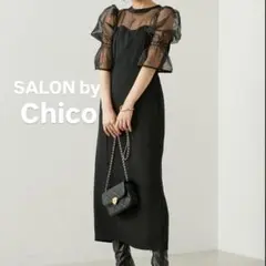 2025年最新】SALON by Chico 配色シアーマーメイドタイトワンピースの