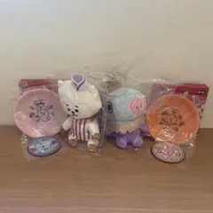 BT21 RJ&MANGぬいぐるみとプレートなどのセット！(美品)