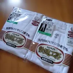 GUNZE 快適工房 長袖U首 長ズボン下 セットM 新品