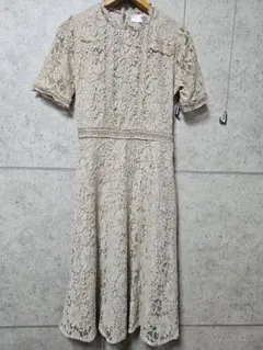 【オススメ】tocco closet luxeフレアロングワンピース総レース F