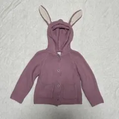 テータテート　うさ耳　長袖カーディガン　うさぎ　90cm ピンク　バースデイ