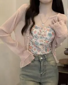 新品 SHEIN カーディガン ピンク