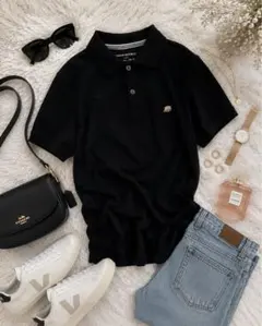 BANANA REPUBLIC 黒ポロシャツ S 綿100