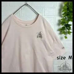 上海ディズニーリゾート 刺繍 ラメプリント 半袖 Tシャツ ユニセックス 古着