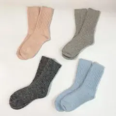 アンゴラ　靴下4足セット　22〜25センチ　韓国製　新品未使用