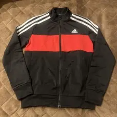 adidas ジャージ ブラック/レッド 140 サッカー　練習着