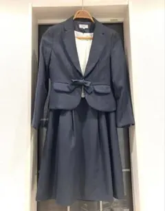 フォーマル　セレモニースーツ　ママスーツ　11号　コサージュネックレスセット