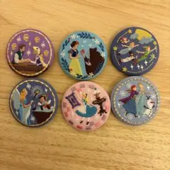 ディズニー 刺繍缶バッジ 6点セット