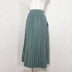 タグ付未使用◎ディアフル　プリーツロングスカート【M】グリーン系　バックゴムのサムネイル