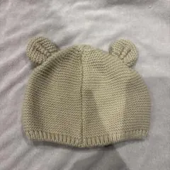耳付きベージュニット帽 42cm-44cm