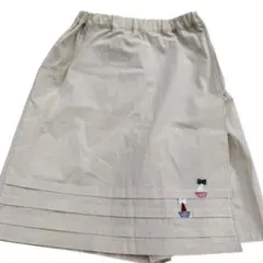美品　ファミリア　ラップキュロット　スカート風　ヨット　ベージュ　１６０