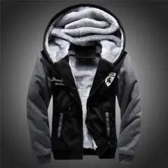 フリースジャージ上下セット ブラック/グレー