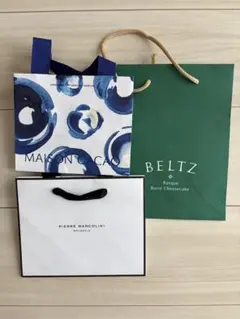 ブランド洋菓子ショップ袋 3点セットPIERRE MARCOLINI等