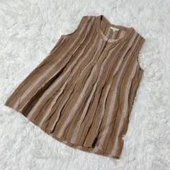 【c4340】✨美品✨Studio CLIP シャツ　ノースリーブ　麻混