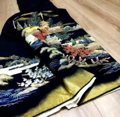 圧巻の鳳凰柄&極美品【正絹 和装小物 着物 振袖 留袖 和装 訪問着 黒