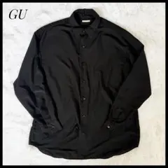 GU オーバーサイズ シャツ ブラック 長袖 黒 無地 ビッグシルエットのサムネイル