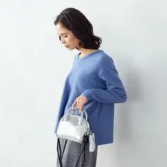 コムサイズム COMME CA ISM エコバッグ付き ミニボストン（シルバー）