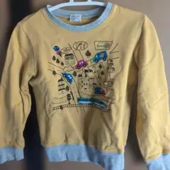 長袖カットソー 100cm マスタード色 車デザイン