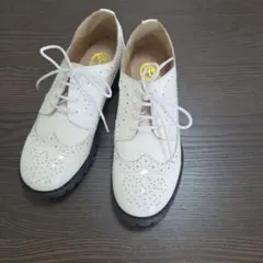 YOSUKEヨースケ ホワイト レザー ウィングチップ シューズ 24.0cm 